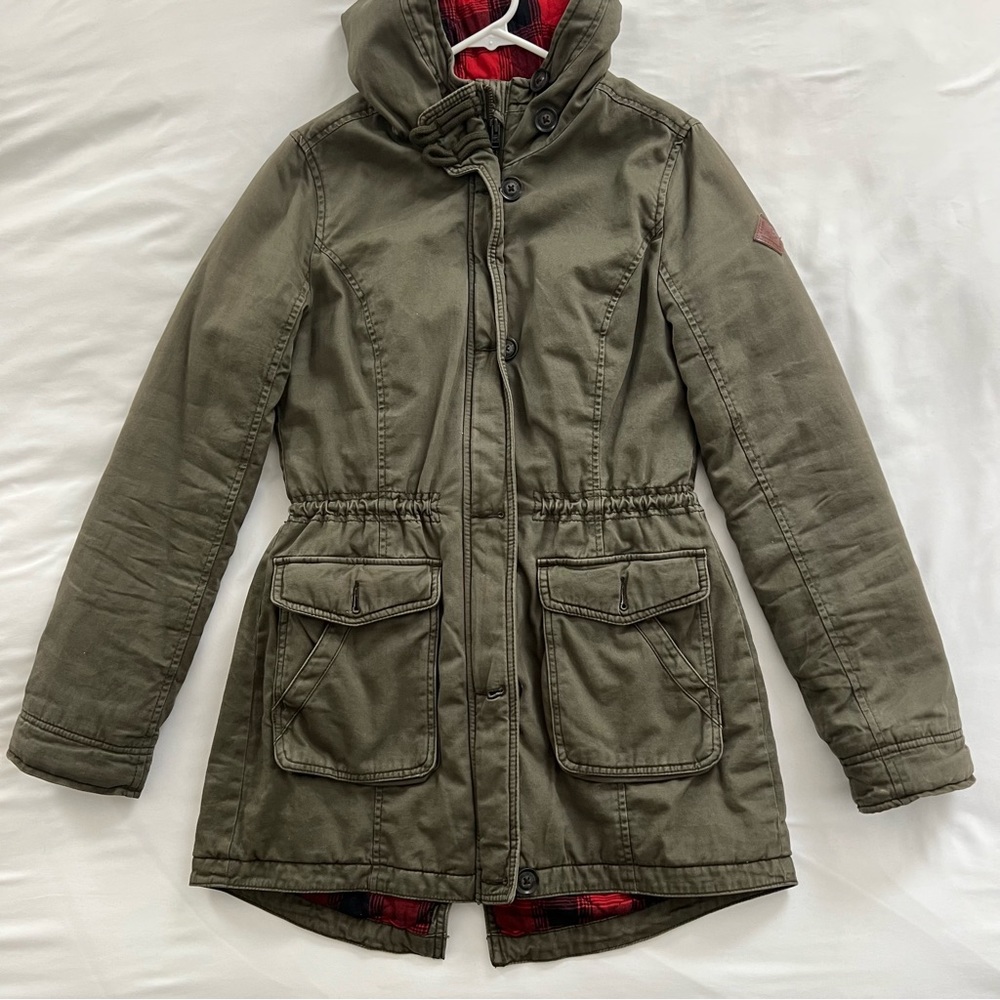 Olive Green Flannel Lined Jacket